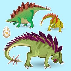 Stegosaurus Dinosaurs Sticker Collection Set