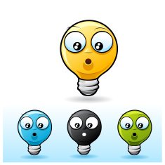 Light bulb character Shocked