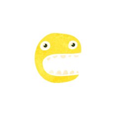 retro cartoon shocked face symbol