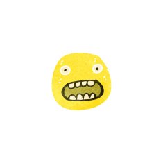 retro cartoon shocked face symbol N2