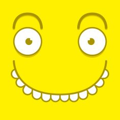 Vector Cute Cartoon Yellow Happy Face N2