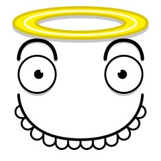 Vector Cute Cartoon White Angel Face N2