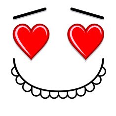 Vector Cute Cartoon White Face In Love N2