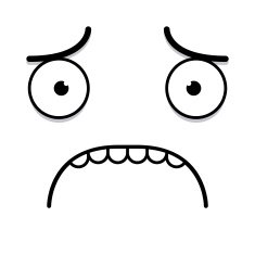 Vector Cute Cartoon White Sad Face N2