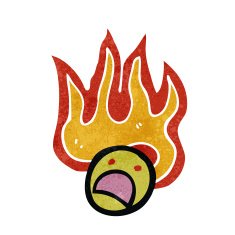 flaming face symbol retro cartoon N3