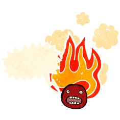 flaming emoticon face cartoon N21