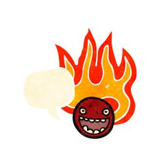 flaming emoticon face cartoon N22
