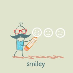 man with a pencil draws smiles