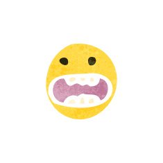 retro cartoon emoticon face N6