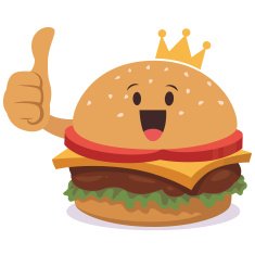 Burger Cartoon - Thumbs Up