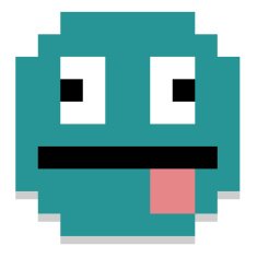 Pixel Cartoon Face With Tongue Out N2