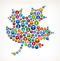Maple Leaf People Faces Community and Communication Pattern
