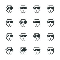 Sunglasses Silhouette Icons
