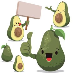 Avocado Cartoon Set C