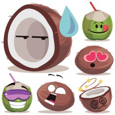 Coconut Cartoon Set A