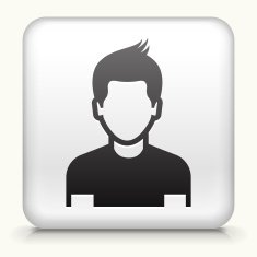 Square Button with Boy Face
