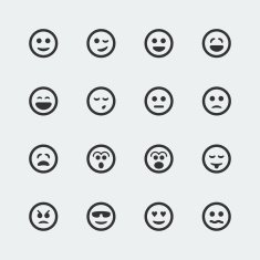 Vector smile mini icons set