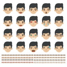 Set of emoticons faces icons