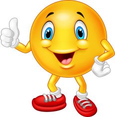 Cartoon emoticon giving thumb up