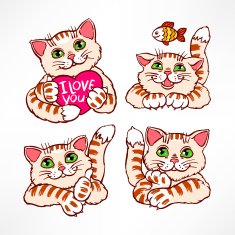 cute color smiling cats