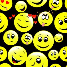 Seamless background of colorful smiley faces N2