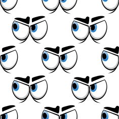 Seamless cartoon blue eyes pattern N2