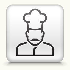Square Button with Chef Face