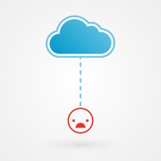Cloud and unhappy smiley