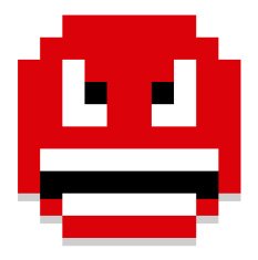 Cartoon Pixel Angry Face Isolated N2
