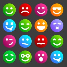 Flat smiley icons N4