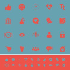 Chat conversation color icons on blue background
