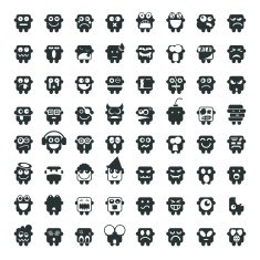 Silhouette Emoticons 64 icons