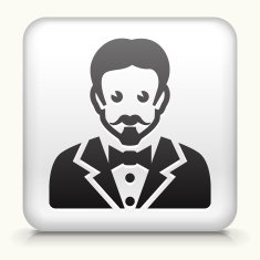 Square Button with man Face interface icon N4