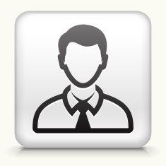 Square Button with Businessman Face N3