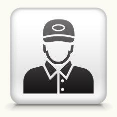Square Button with Worker