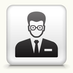 Square Button with man Face N4