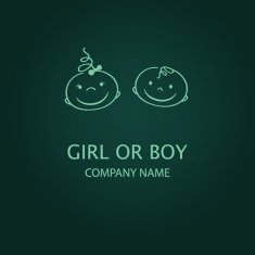 Boy and girl faces Vector illustration Logo design concept