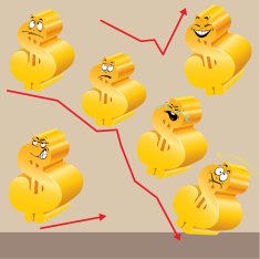 Cartoon emotions dollar icons