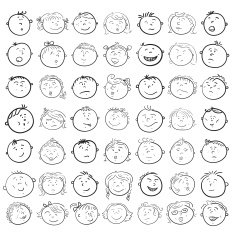 Different children faces cartoon N2