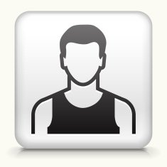 Square Button with man Face interface icon N5