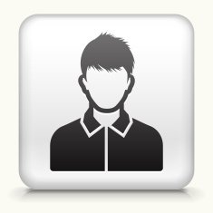 Square Button with man Face interface icon N6