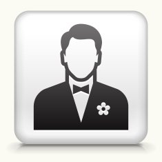 White Square Button with N4