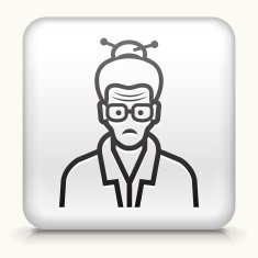 Square Button with Elderly woman Face