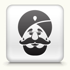 Square Button with Arabian Man