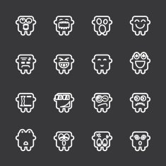 Emoticons Set 10 - White Series