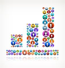 Bargraph People and community vector buttons