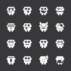 Emoticons Set 1 - White Series