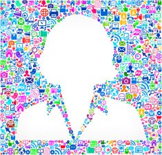Businesswoman on Modern Technology & Communication Pattern N2