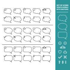 Set of Icons speech bubbles with emotions