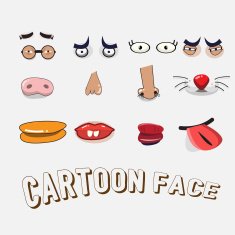 cartoon emotions face set - vector illustrator